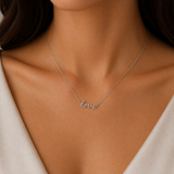 White Gold Diamond Love Necklace