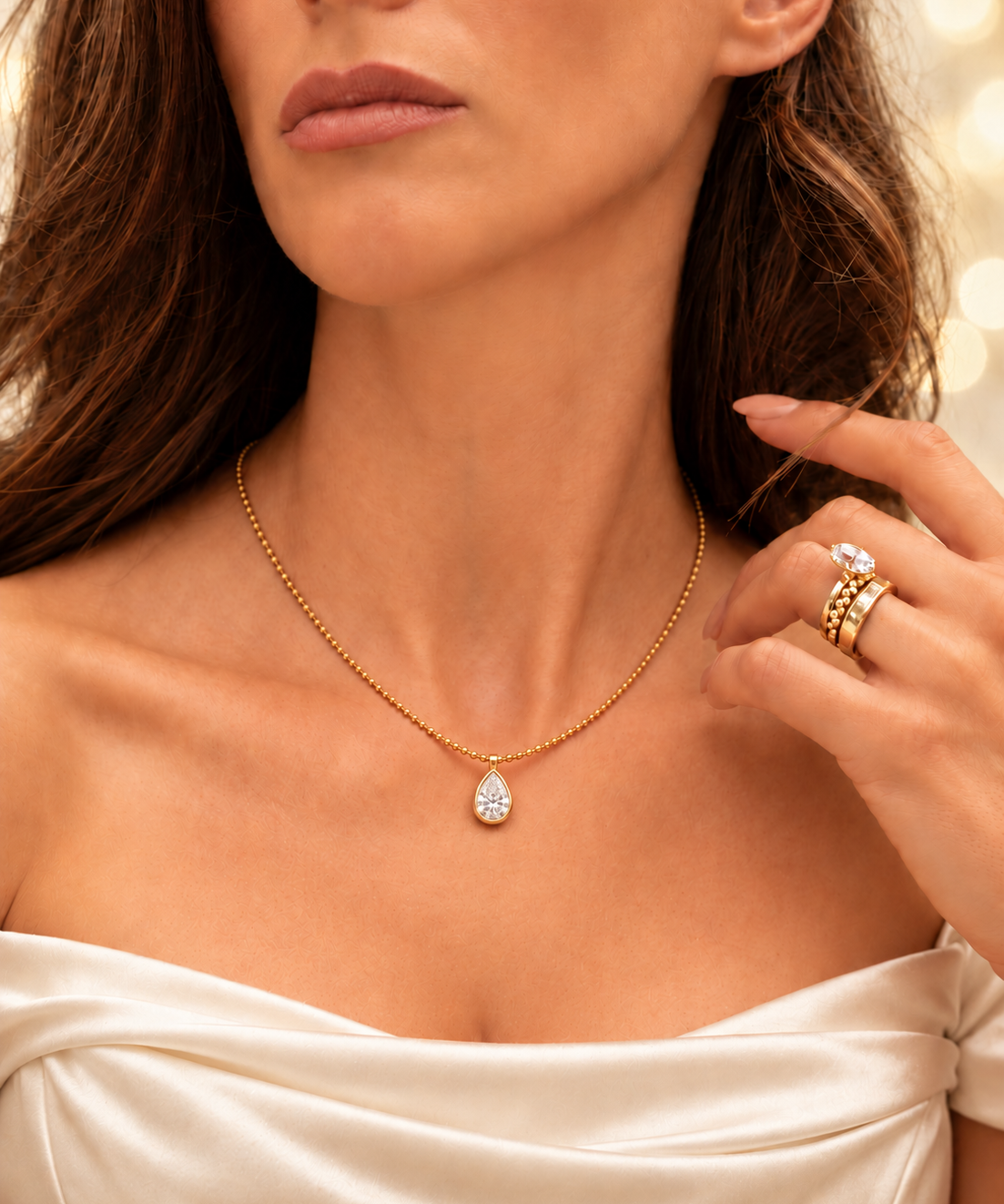 Pear Bezel Pendant