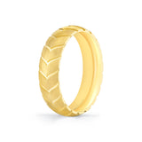 Shell Apex Brushed Men's Band with Black Diamonds - Ian