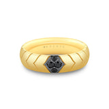 Shell Apex Two Tone Brushed Men's Band with Diamond - Desmond