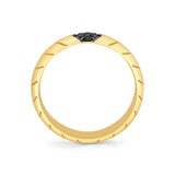 Shell Apex Polished Men's Band with Black Diamonds - Colton