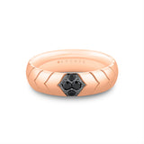 Shell Apex Polished Men's Band with Black Diamonds - Colton