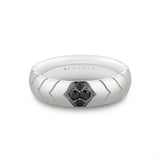 Shell Apex Two Tone Brushed Men's Band with Diamond - Desmond