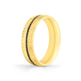 Heritage Polished Men's Band with Knurled Center Channel - Zeus