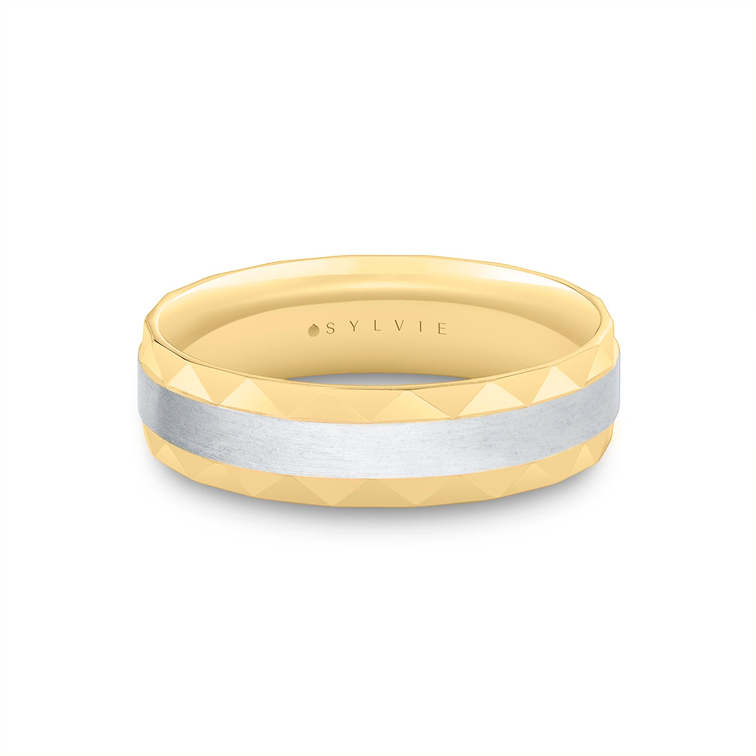 Fluted Shell Two Tone Men's Band - Yves