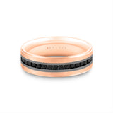 Heritage Two Tone Brushed Men's Band with Black Diamonds - Nathan