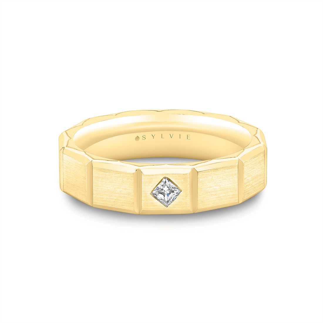 Fluted Shell Geometric Brushed Men's Band - Charles