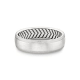 Shell Apex Brushed Men's Band with Milgrain Detailing - Edward
