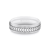 Shell Apex Two Tone Engraved Men's Band - Quincy