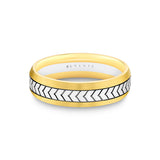 Shell Apex Two Tone Engraved Men's Band - Quincy