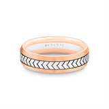 Shell Apex Two Tone Engraved Men's Band - Quincy
