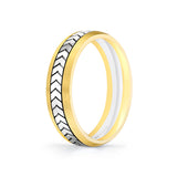 Shell Apex Two Tone Engraved Men's Band - Quincy
