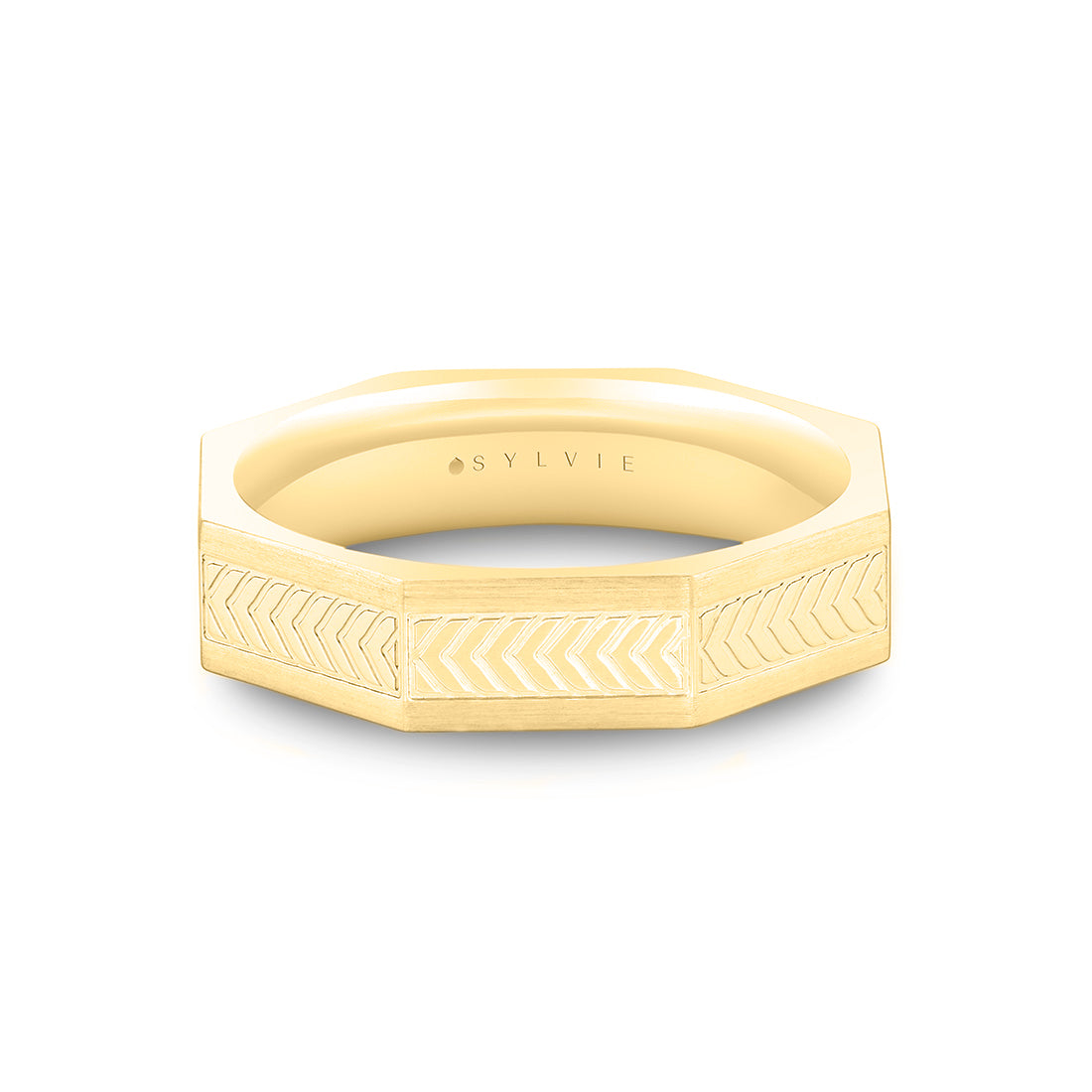 Shell Apex Octagonal Engraved Men's Band - Gavin
