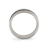 Heritage Knurled Men's Band with Black Diamond Center Channel - Dominic