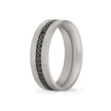 Heritage Knurled Men's Band with Black Diamond Center Channel - Dominic