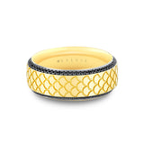 Heritage Engraved Black Diamond Men's Band - Damian
