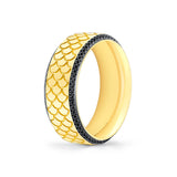 Heritage Engraved Black Diamond Men's Band - Damian