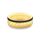 Shell Apex Engraved Black Diamond Men's Band - Isaac