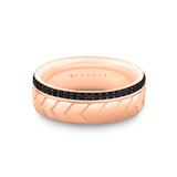 Shell Apex Engraved Black Diamond Men's Band - Isaac