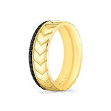Shell Apex Engraved Black Diamond Men's Band - Isaac