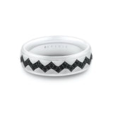 Shell Ascend Two Tone Men's Band with Black Diamonds - Vincent