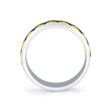 Shell Ascend Two Tone Men's Band with Black Diamonds - Vincent