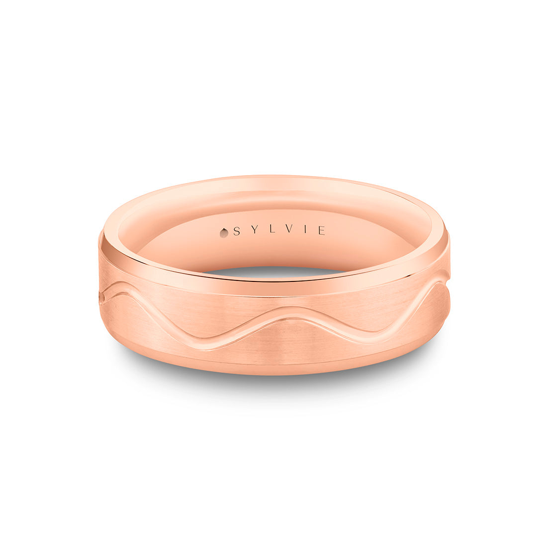 Heritage Knurled Men's Band with Polished Center Groove - Idris