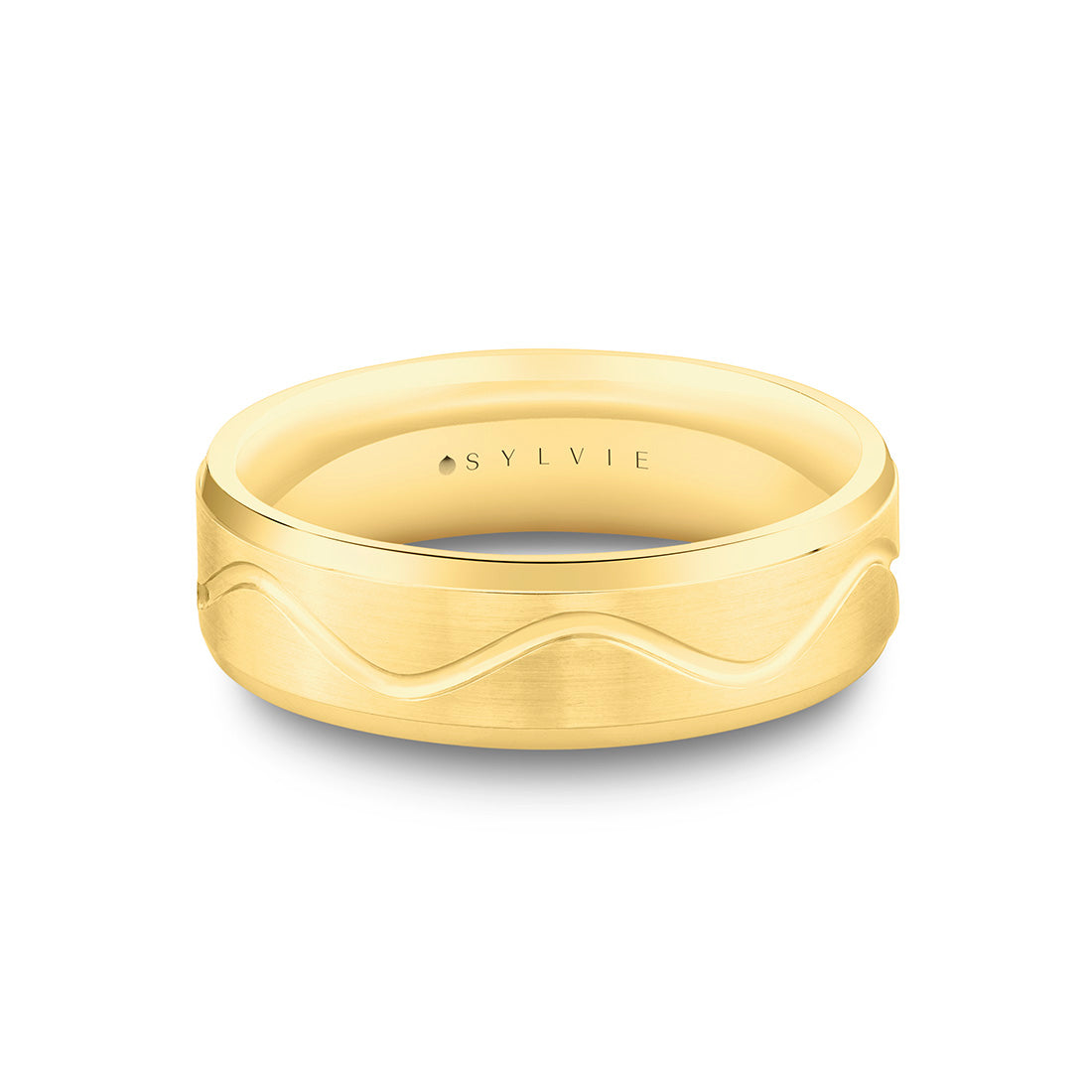 Heritage Knurled Men's Band with Polished Center Groove - Idris