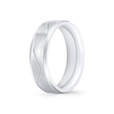 Heritage Knurled Men's Band with Polished Center Groove - Idris
