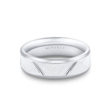 Heritage Brushed Dome Fit Men's Band with Groove Line Cross Sections - Jonathan