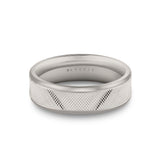 Heritage Brushed Dome Fit Men's Band with Groove Line Cross Sections - Jonathan