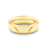Heritage Brushed Dome Fit Men's Band with Groove Line Cross Sections - Jonathan