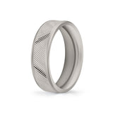 Heritage Brushed Dome Fit Men's Band with Groove Line Cross Sections - Jonathan