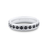 Heritage Brushed Men's Band with Black Diamond Profile - Inigo