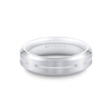 Fluted Shell Edge Knurled Channel Men's Band with Bevel Edges - Shiloh