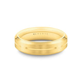 Fluted Shell Edge Knurled Channel Men's Band with Bevel Edges - Shiloh