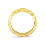 Heritage Brushed Men's Band with Polished Groove Lines - Tobias