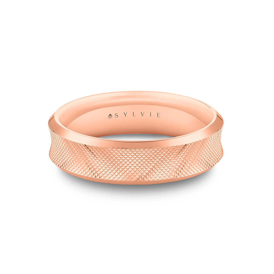 Fluted Shell Edge Brushed Channel Men's Band - Ulysses