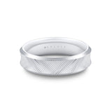 Fluted Shell Edge Brushed Channel Men's Band - Ulysses