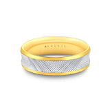 Heritage Knurled Men's Band with Polished Center Groove - Yale