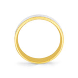 Heritage Knurled Men's Band with Polished Center Groove - Yale