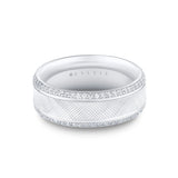 Heritage Concave Knurled Men's Band with Polished Grooves - Amari