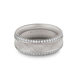 Heritage Concave Knurled Men's Band with Polished Grooves - Amari