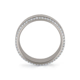 Heritage Concave Knurled Men's Band with Polished Grooves - Amari