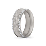 Heritage Concave Knurled Men's Band with Polished Grooves - Amari