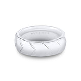 Heritage Brushed Dome Men's Band with Center Groove Line - Cyrus