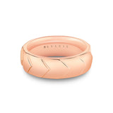 Heritage Brushed Dome Men's Band with Center Groove Line - Cyrus