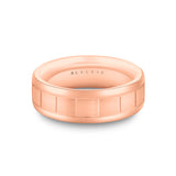 Heritage Brushed Center Channel Men's Band with Grooved Edges - Udall