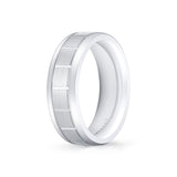 Heritage Brushed Center Channel Men's Band with Grooved Edges - Udall