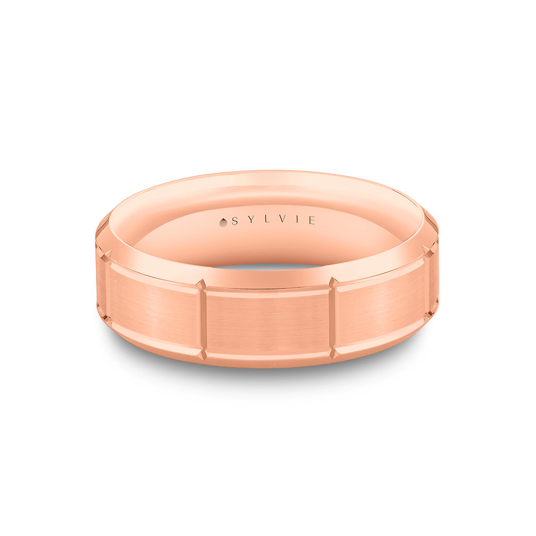 Heritage Polished Men's Band with Brushed Center Grooved Cross Sections - Ellis